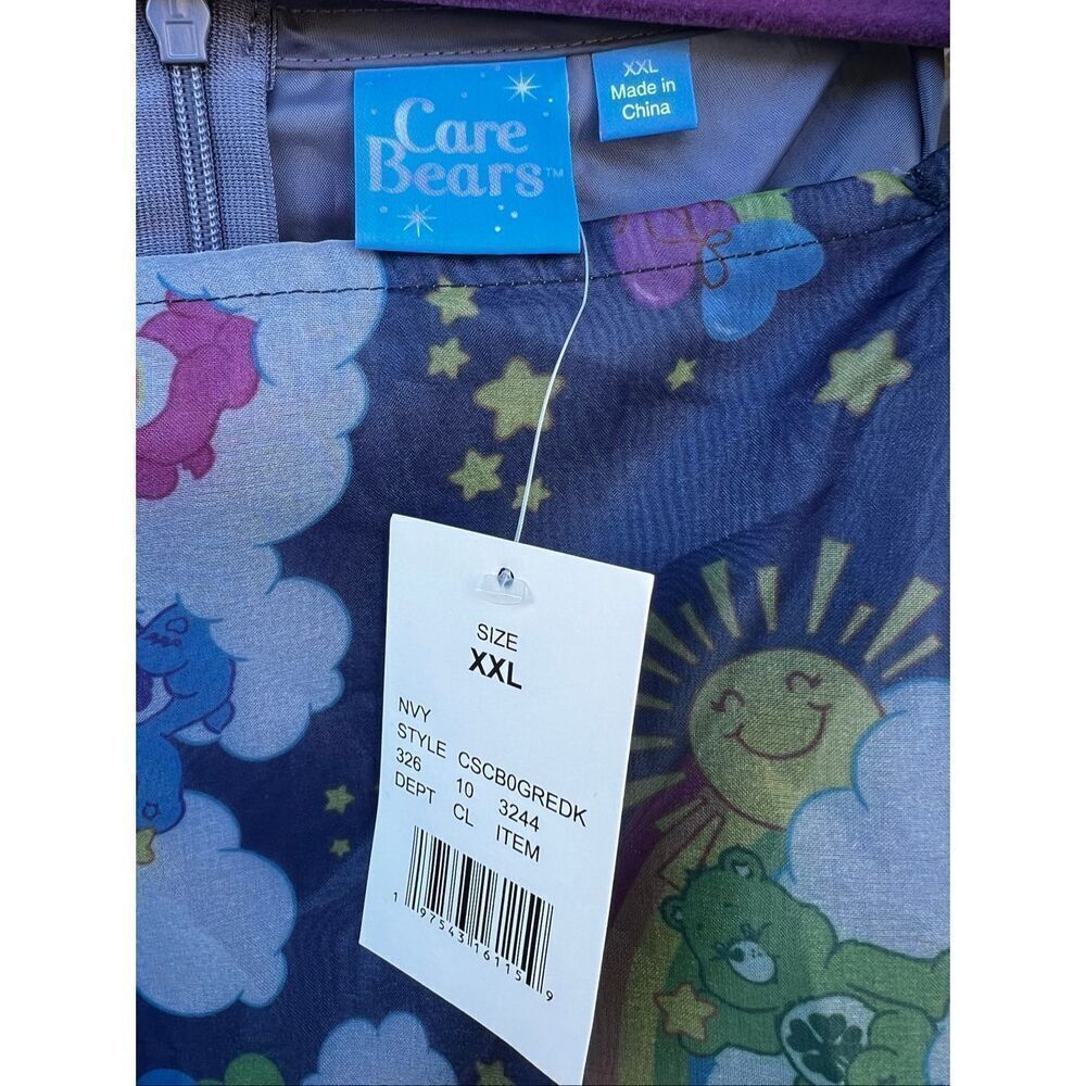 Care Bears kids' girls' XXL blue organza puffy sleeve dress up party fun - Picture 6 of 7
